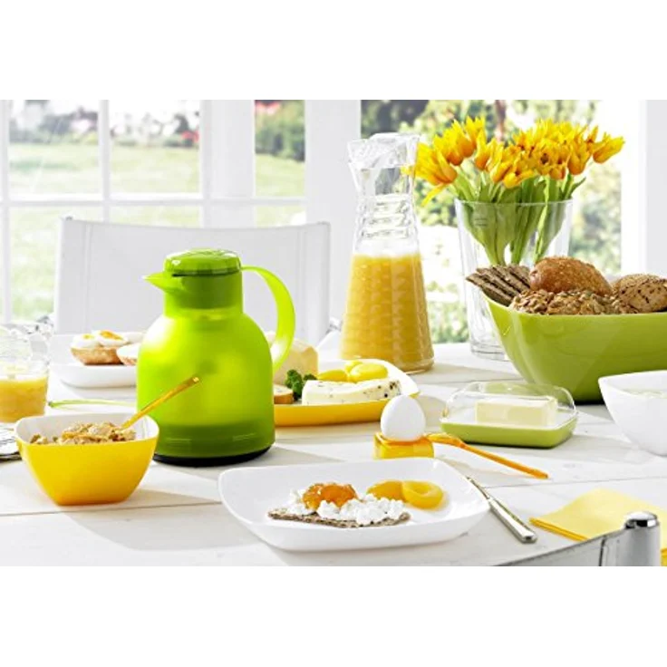 Emsa 505126 Samba Isolierkanne (1 Liter, Quick Press Verschluss, 12h heiß, 24h kalt) lavendel – Bild 4