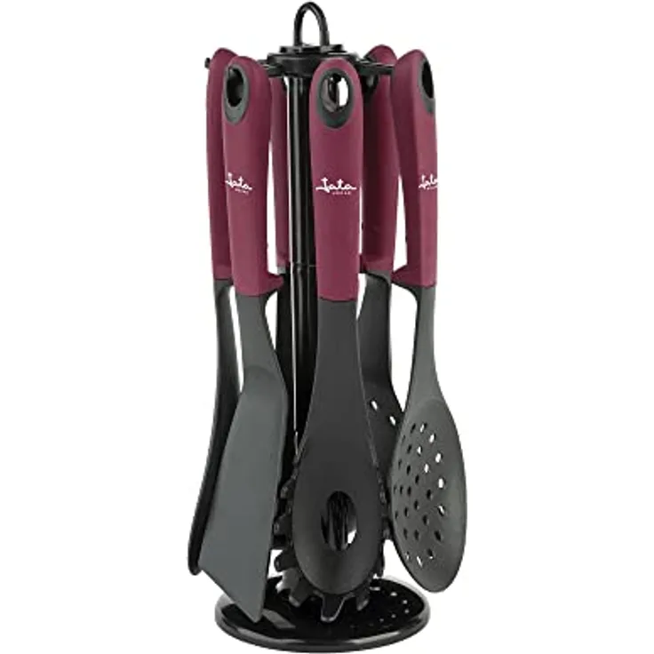 Jata Hogar HACC4600 Küchenutensilien-Set, 6-teilig, aus Nylon, Schöpflöffel, Spaghetti-Löffel, Pfannenwender und Schaufel, hält bis zu 210 °C stand