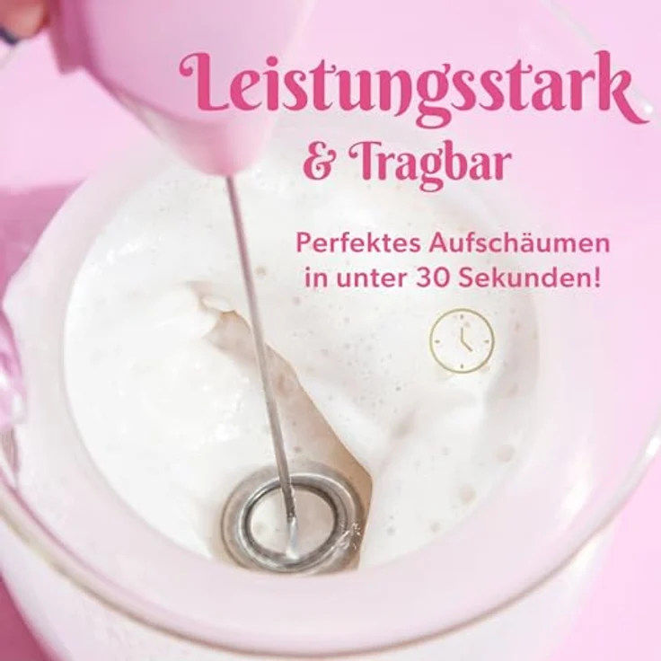 FACKELMANN Paris Hilton Milchaufschäumer aus Edelstahl und Kunststoff - Kompakt, leistungsstark & ideal für unterwegs, inkl. 2 AA Batterien, Pink – Bild 5