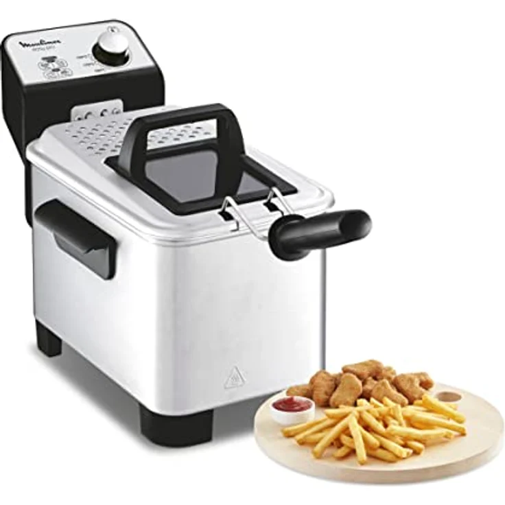 Moulinex Easy Pro 3 l Fritteuse, klassisch, 2.300 W, 2 Frittierstufen, verstellbares Thermostat, 600 g, silberfarben – Bild 2