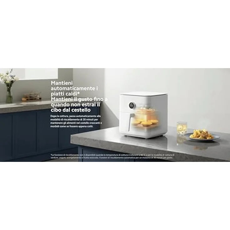Xiaomi Smart Air Fryer 6.5L Luftfritteuse, 6,5 l, 1800 W, 100 Rezepte, OLED-Display, einstellbare Temperatur 40 °C - 220 °C, gleichmäßiges Garen 360 °, Schwarz – Bild 5