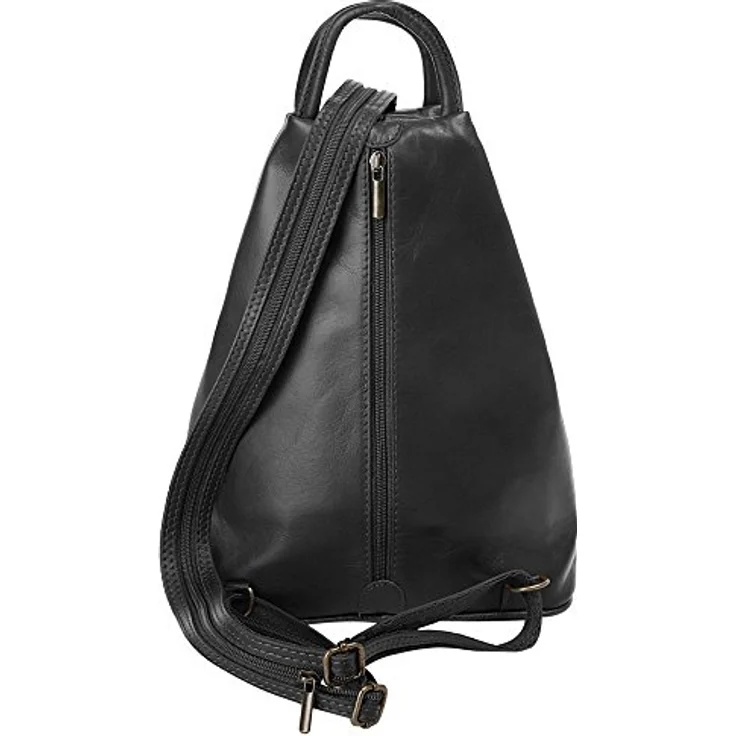 Samantha Look Cityrucksack, echt Leder, Made in Italy, kompakte Größe, verstellbare Schulterriemen, verstärkter Boden – Bild 5