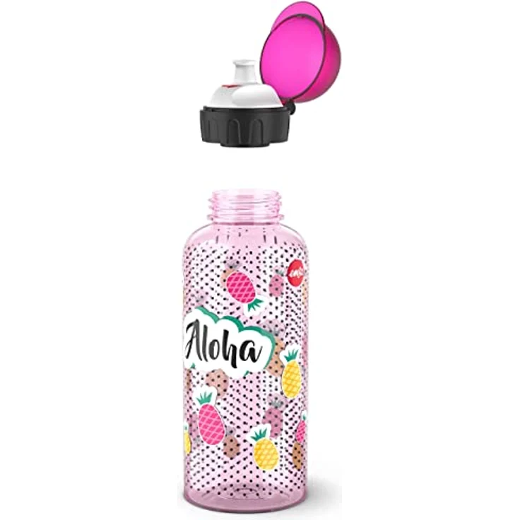 Emsa Trinkflasche Teens Tritan Aloha, 0.6 L, auslaufsicher, hygienisch reinigbar, bunt mit Motiv – Bild 3