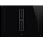 SMEG HOBD472D, UNIVERSAL-In die Dunstabzugshaube integriertes Induktionskochfeld, Black