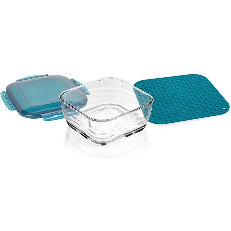 Genius Gemüseschneider Nicer Dicer Chef Professional Glasschüssel, 3-tlg. Set, Edelstahl, 2.800 ml, backofenfest