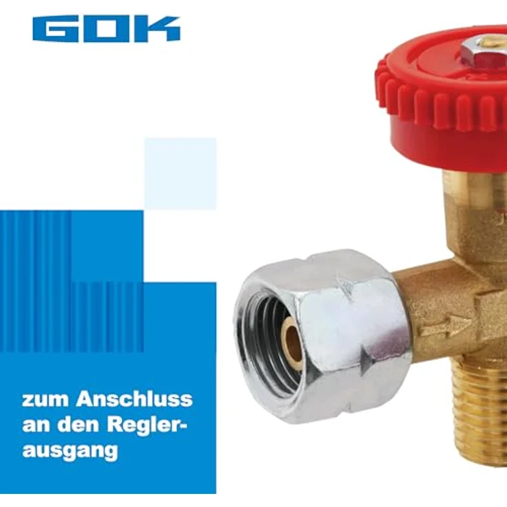 GOK Schlauch Gok Gasmengenventil 09-745 R1/4", Regulierventil mit Absperreinrichtung, DVGW-geprüft, 90° Drehung – Bild 3
