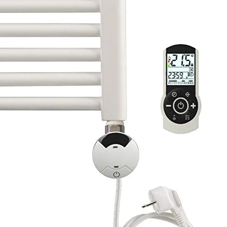 Heizstab Heizpatrone Badheizkörper Heizelement XIMAX Typ 4 Weiss 600W Raumthermostat programmierbar inkl. Fernbedienung