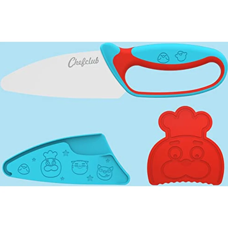 Chefclub Network Messer für Kinder: Mit Fingerschutz, Klingenschutz und ergonomischen Griff., Teal/Turquoise Green – Bild 4