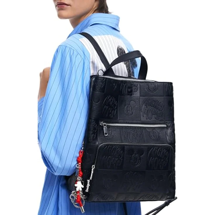 Desigual All Mickey Sumy City Rucksack, 38 cm, schwarz, 100% Polyurethan, Maße 30 cm x 13 cm – Bild 5