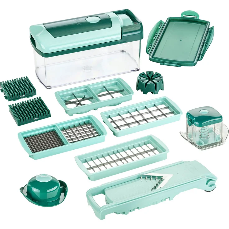 Genius Nicer Dicer Fusion, 14-teiliges Set mit XXL-Messereinsatz 12 x 36 mm, Universalzerkleinerer: Tests, Infos & Preisvergleich