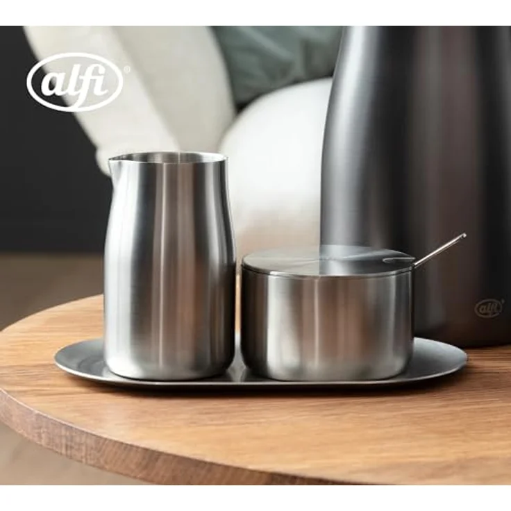 alfi MILK AND SUGAR SET, hochwertiges Edelstahl-Milch- und Zuckerset, langlebig, matt – Bild 2