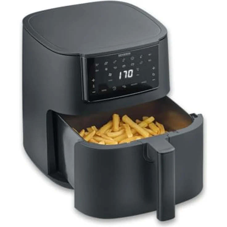 SEVERIN Heißluftfritteuse Black Line „Single XXL“ FR 2462, 7,0 l, 1700 W, mit Abschaltautomatik und Memory-Funktion, schwarz – Bild 8