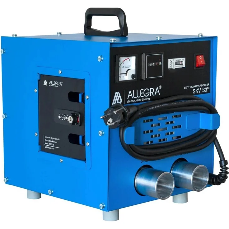 ALLEGRA Seitenkanalverdichter S5 PH, 0,5 kW Kompaktgerät mit Gekkufix Anschlussstutzen und Stromverteiler, für Flächen bis 22 m²