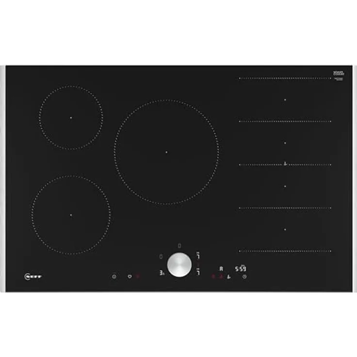 Neff, T68TTV4L0, Autarkes Flex-Induktionskochfeld mit Twist Pad Steuerung, N90, Breite 80 cm, Schwarz mit Rahmen aufliegend, Home Connect