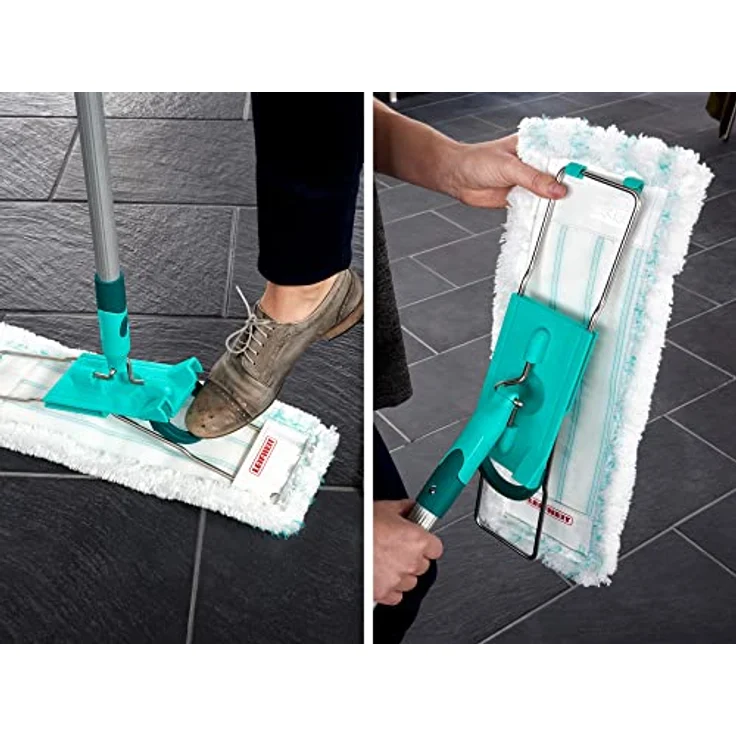 Leifheit Wischbezug Profi micro duo, für alle Bodenarten, Bodenwischer Ersatzbezug für ideale Schmutzaufnahme dank 2-Faser-System, Mikrofaser Wischbezug ideal für Fliesen und Laminat  – Bild 5