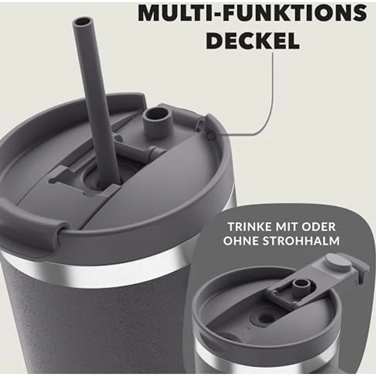 Contigo Streeterville Thermosflasche 1200 ml, isolierte Edelstahl-Trinkflasche mit Henkel und Strohhalm, Kühlt bis zu 29 Stunden, BPA-frei, spülmaschinenfest – Bild 3