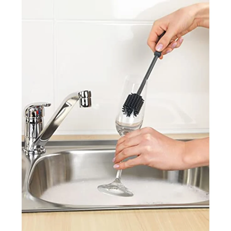 Wenko 54750100 Silikon Spülbürste, Reinigungsbürste, Silikon, 3.5 x 25 x 3.5 cm, schwarz – Bild 4