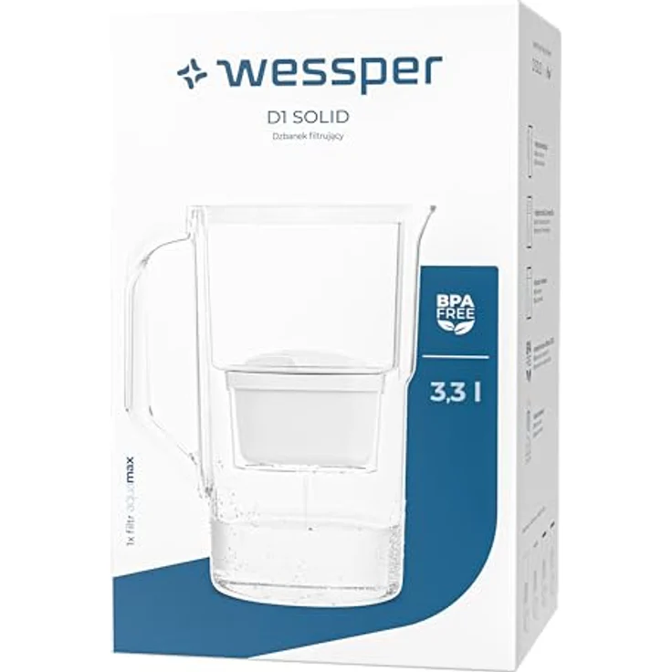Wessper AquaClassic Basic 2.5L Wasserfilterkanne, weiß - Reduzierung von Kalk, Chlor | Inklusive 1 Wasserfilterkanne + Wasserfilter-Kartusche – Bild 4