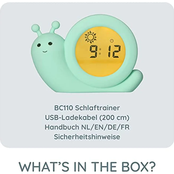 Alecto Wecker BC100 Simon, kabelloser & wiederaufladbarer Schlaftrainer mit Nachtlicht – Bild 8