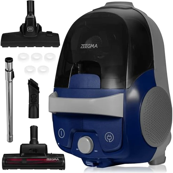 ZEEGMA Zonder Verre Flow, Beutelloser Staubsauger mit 800 W, hohe Saugleistung, leise, 2 hygienische Filter, 12 m Reichweite – Bild 1