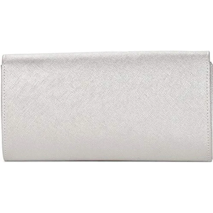 Tamaris Clutch Amalia, geräumige Umhängetasche mit Magnetverschluss und abnehmbarer Kette, Silber – Bild 3