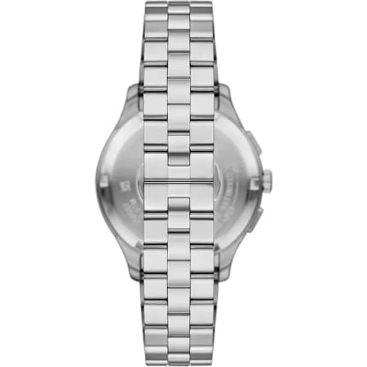 Emporio Armani Watch AR11691, Chronograph mit Kalenderfunktion, Silber-Edelstahlarmband, 42 mm Gehäusedurchmesser, Schwarz Zifferblatt – Bild 4