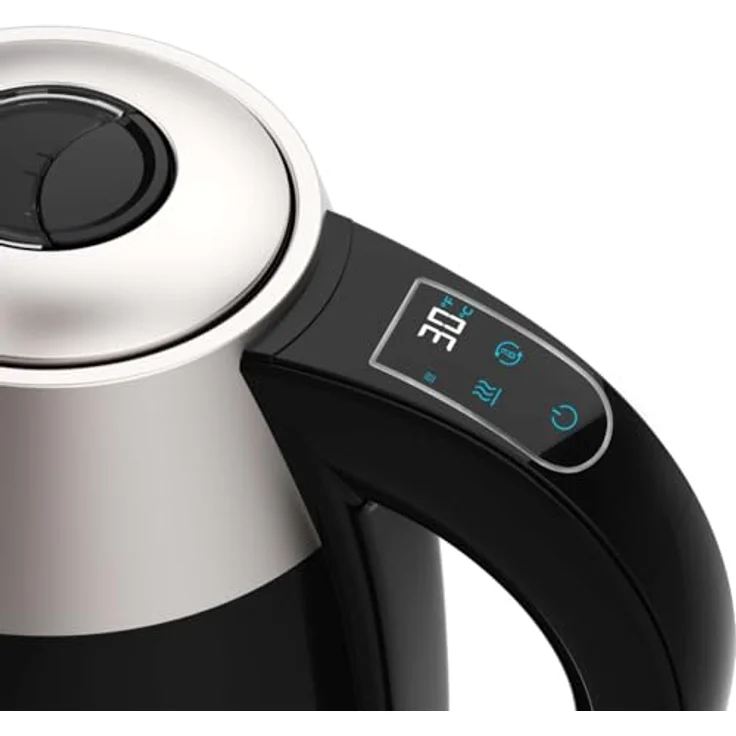 Cecotec ThermoSense 400 VisionLight, Elektrischer Wasserkocher mit Digitalanzeige, 1,7 Liter, 2200 W, 7 Temperaturstufen, Touchscreen, Edelstahl und Glas innen, 360º Basis – Bild 2