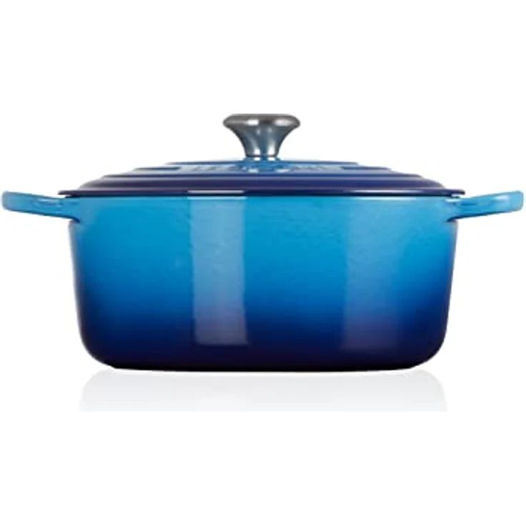 Le Creuset Signature Gusseisen-Bräter mit Deckel, Ø 28 cm, Rund, Für alle Herdarten und Induktion geeignet, Volumen: 6,7 l, 6,125 kg, Azure, 21177282202430, 21177282202430 – Bild 3