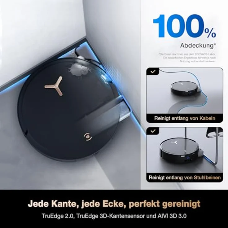 ECOVACS DEEBOT X8 PRO OMNI Schwarz Saug-Wisch-Roboter mit Reinigungsstation – Bild 4