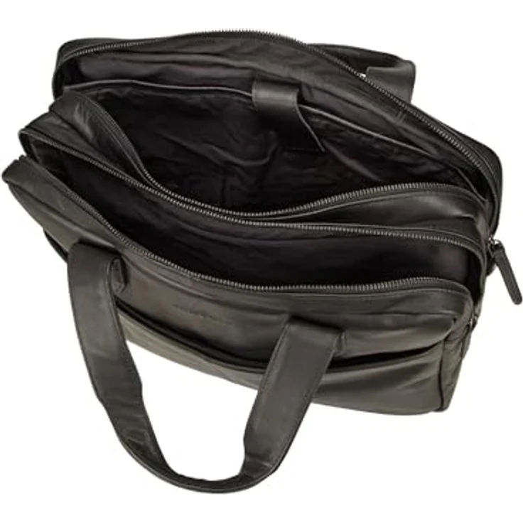 Greenburry Fiorentina Aktentasche, Leder mit Laptopfach für bis zu 40 cm, Schwarz – Bild 4