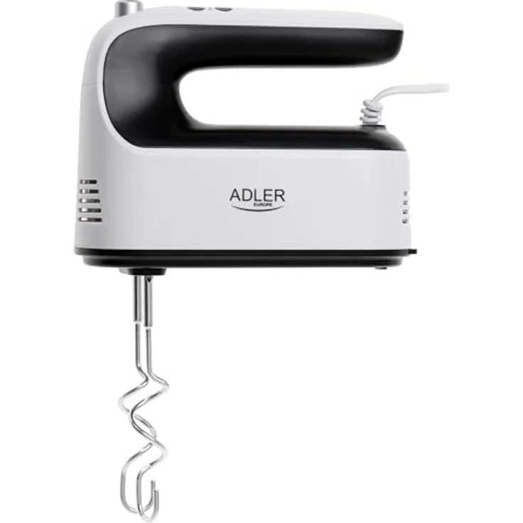 Adler AD 4229 Elektrischer Handmixer, 5 Zubehörteile, digitale Geschwindigkeitsregelung, Turbo, Weiß und Schwarz – Bild 3