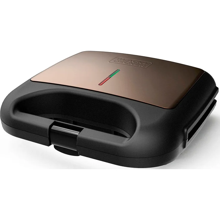 Black + Decker Sandwichmaker BXSA752E/ ES9680130B, 750 W, kompakter Sandwichgrill in Schwarz – Bild 1