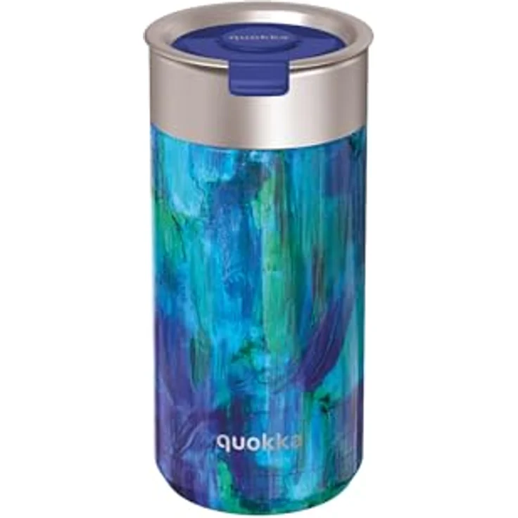 Quokka Boost Blue Paint, wiederverwendbarer Thermobecher mit doppelwandiger Konstruktion, 400 ml, BPA-frei, auslaufsicher – Bild 1