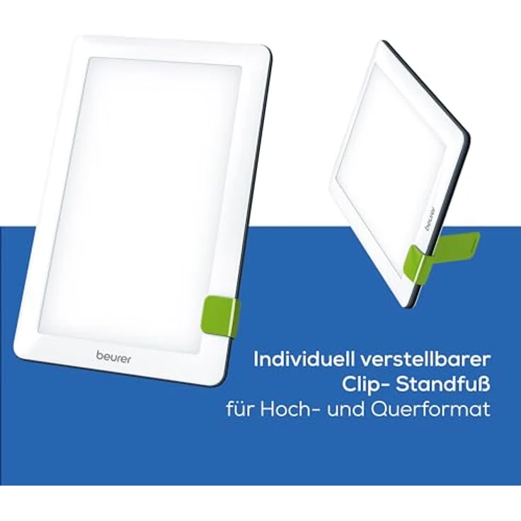 Beurer TL 30 Tageslichtlampe, Simulation von Tageslicht, bis zu 10.000 Lux, Medizinprodukt, flimmer- und UV-freie LED-Technologie, Tageslichtleuchte mit verstellbarer Halterung und Tasche – Bild 3