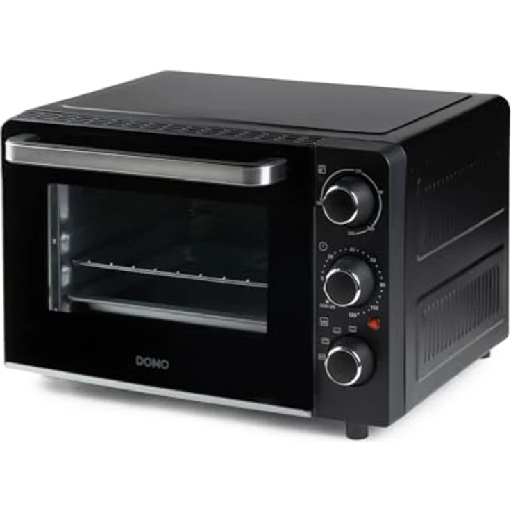 Domo Minibackofen "Bake & Snack" 20L, Tisch-Backofen mit Pizza-Funktion, 1300 Watt, Edelstahl-Griff, schwarz – Bild 2