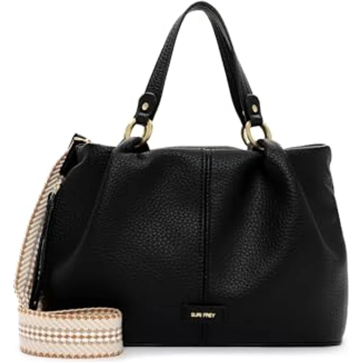 SURI FREY Shopper SFY Gray, Damenhandtasche aus hochwertigem Echtleder-Look mit abnehmbaren Tragegriffen und verstellbarem Umhängeriemen, grau – Bild 1