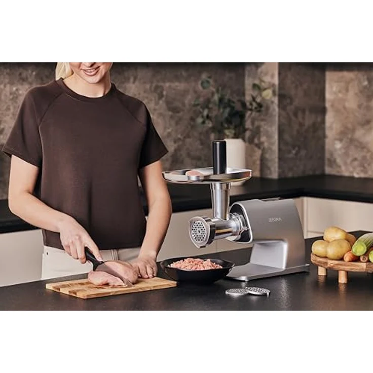 Zeegma Fleischwolf MOLEN MASTER 2500 W, 2,5 kg/min, LCD-Display, 3 Aufsätze, Keksform, Metallkonstruktion – Bild 6