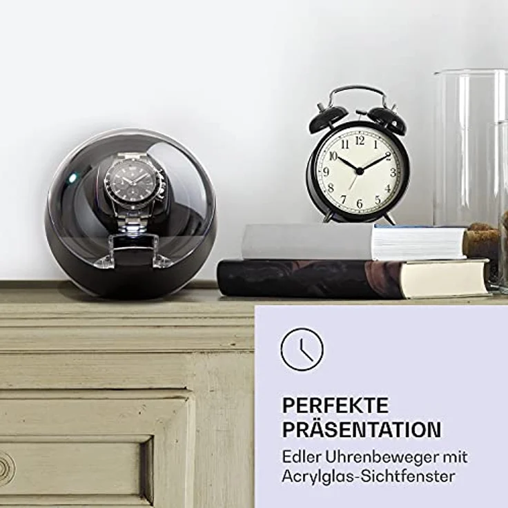 St. Gallen ll Premium Uhrenbeweger 4 Geschwindigkeiten 3 Rotationsmodi Schwarz – Bild 3