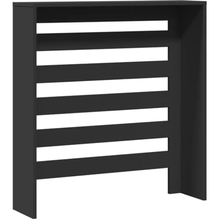 vidaXL Heizkörperverkleidung, Schwarz, Holzwerkstoff, 78x20x82 cm mit modernem Latten-Design – Bild 7