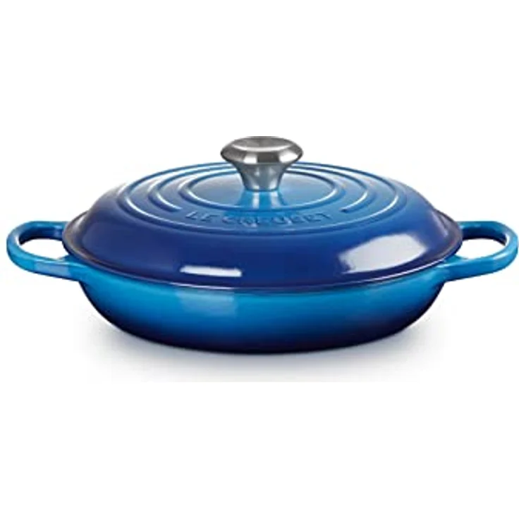 Le Creuset Signature Gusseisen Gourmet-Profitopf, Rund, Ø 26 cm, 2,2 l, Für alle Herdarten inkl. Induktion geeignet, 4,205 kg, Azure, 21180262202430 – Bild 2