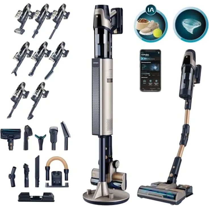 Cecotec Conga Rockstar 11500 Odyssey Station, Akku-Staubsauger 2 in 1 mit 850 Watt, blau