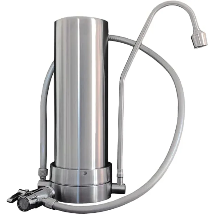 WatPass® INOX Wasserfilter | massives Edelstahlgehäuse | hochwertiger Silikonschlauch | geeignet für Verwirbler