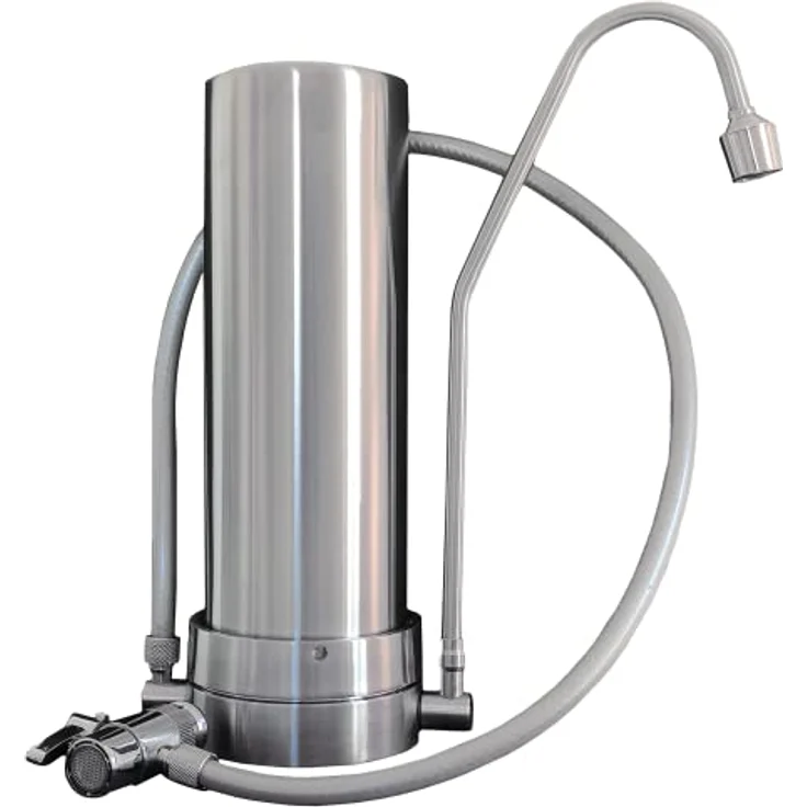 WatPass® INOX Wasserfilter | massives Edelstahlgehäuse | hochwertiger Silikonschlauch | geeignet für Verwirbler – Bild 1