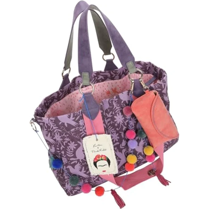 Fritzi aus Preußen Fritzi x Frida Kahlo Izzy Medium Shopper Tasche, 42 cm, mehrfarbig, 100% Polyester, nature folk – Bild 5