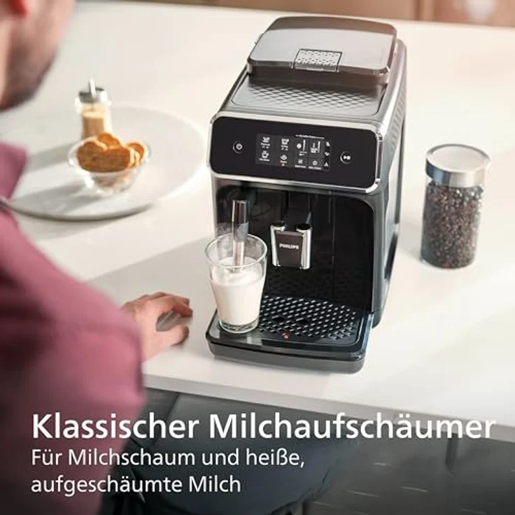 Philips Kaffeevollautomat 2200 Series EP2223/40, für 2 Kaffeespezialitäten, anpassbare Aromastärke, mattschwarz – Bild 3