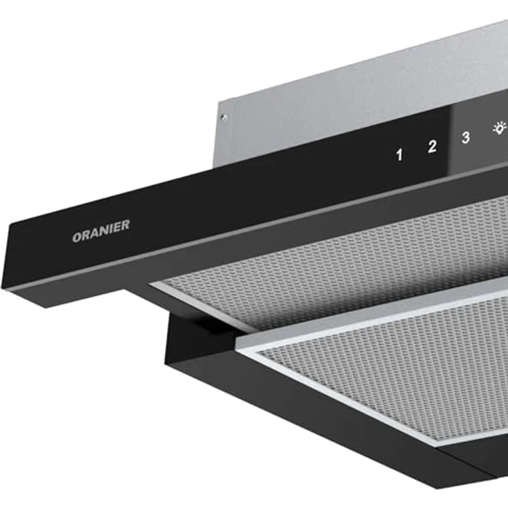 Oranier Einbau Schublüfter 60 cm - Abluft Dunstabzugshaube mit ausziehbarer Glasblende - Touch Control mit 3 Leistungsstufen - Dunsthaube FLA560 – Bild 2