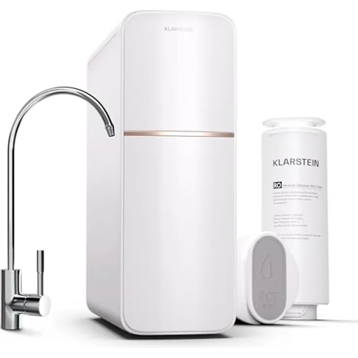Klarstein PureLine 800 Wasserfiltersystem, 5-stufiges RO-Filter-System mit 800 GPD, inkl. Wasserhahn und 2 Filtern für Home Office