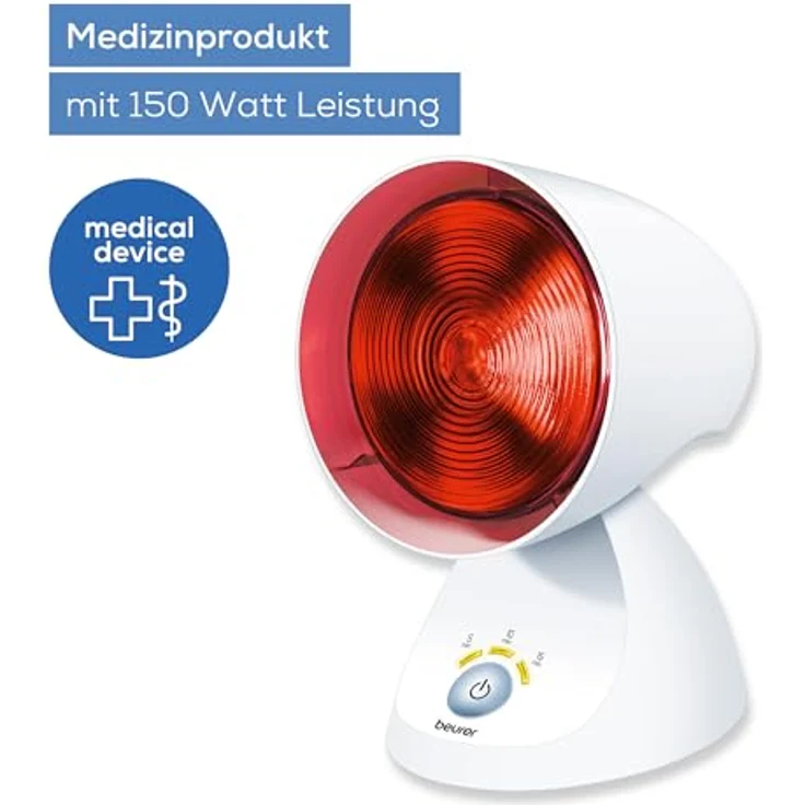 Beurer Infrarotlampe IL 35 Abschaltautomatik 3 Temperaturstufen 150 Watt Leistung weiß – Bild 3