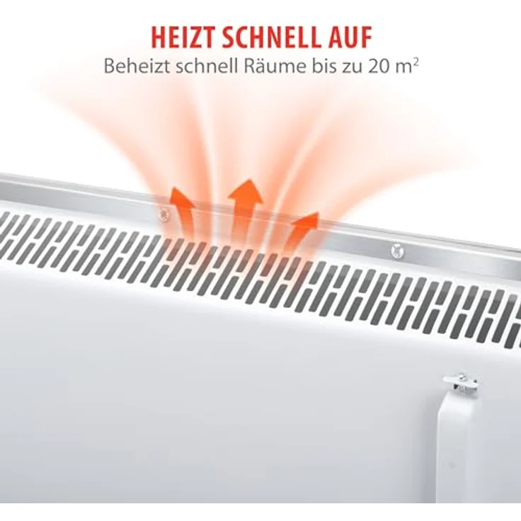 alpina Elektroheizkörper 2000W - Heizkonvektor mit Einstellbarer Temperatur - Timerfunktion, Schwarz – Bild 6
