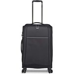 Stratic Unbeatable 4.0 Koffer weichschale Trolley Rollkoffer Reisekoffer Weichgepäck TSA-Schloss, erweiterbar, Größe M, Black, schwarz